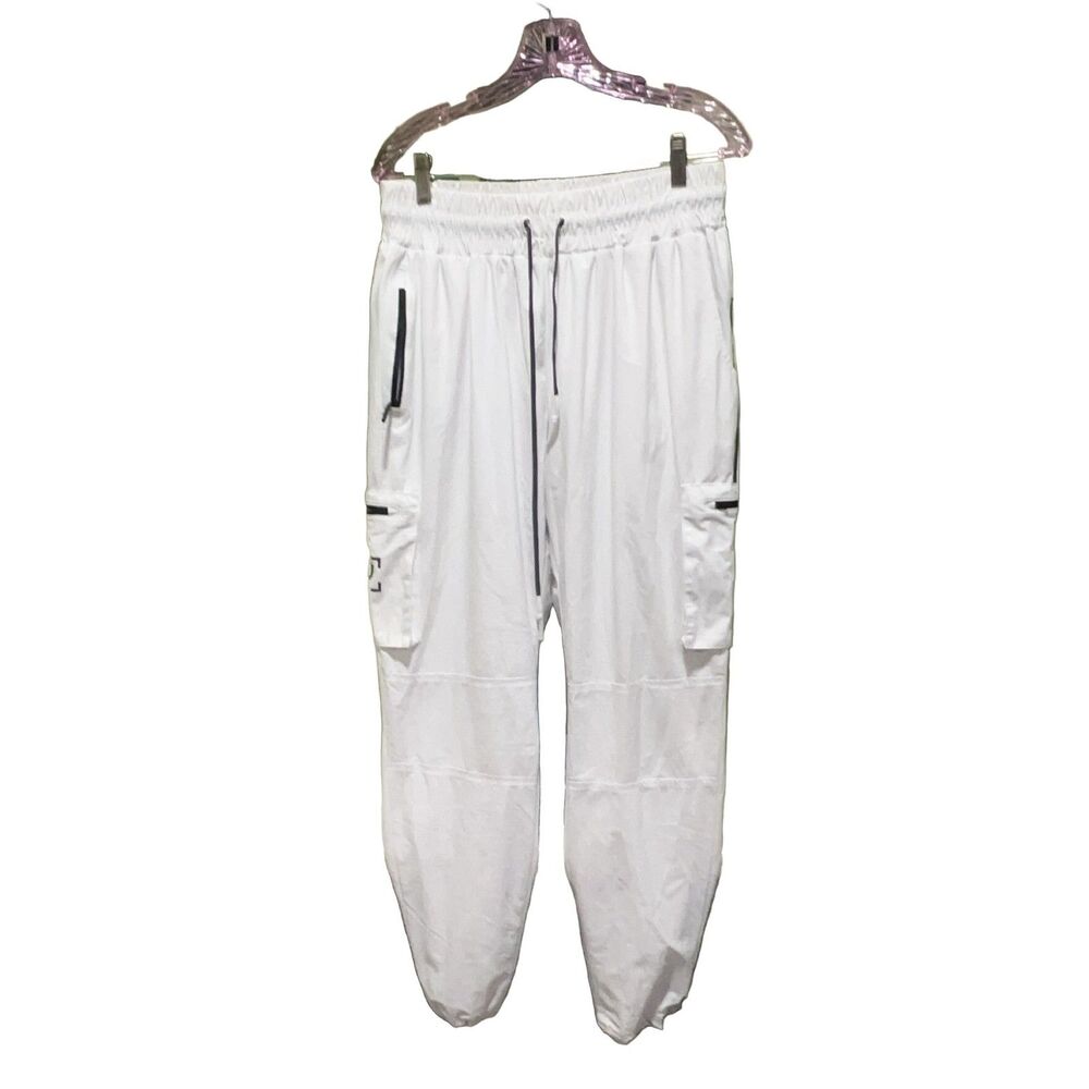 ASRV Technical Sportswear Cargo Pants Men's XL White Drawstring Zipper Pockets